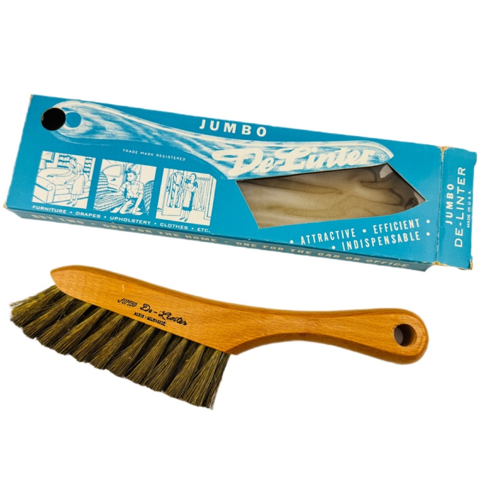 Vintage Jumbo De-Linter Brush in Original Box